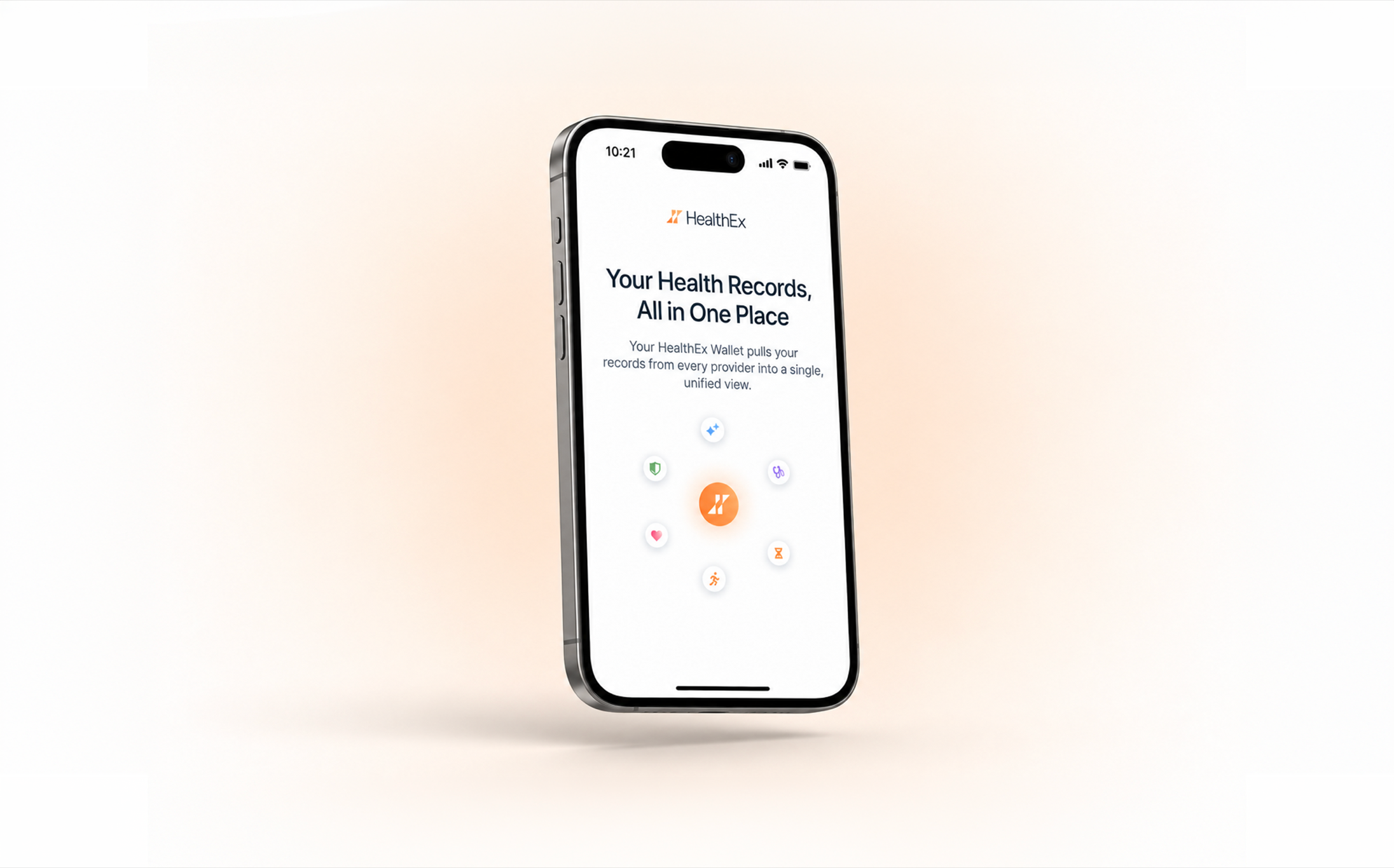 Mobile app prototype screens for a health records platform