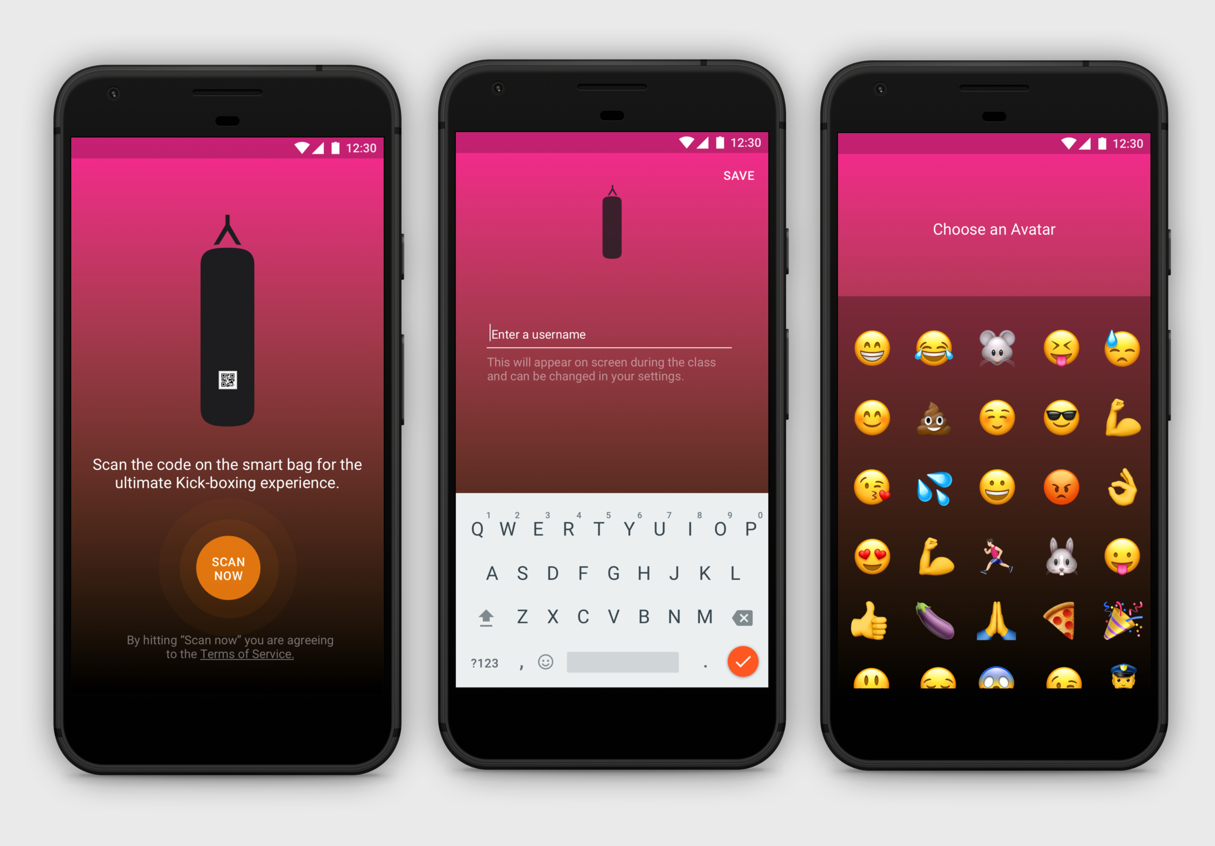 Final Android app design — pairing and identity screens