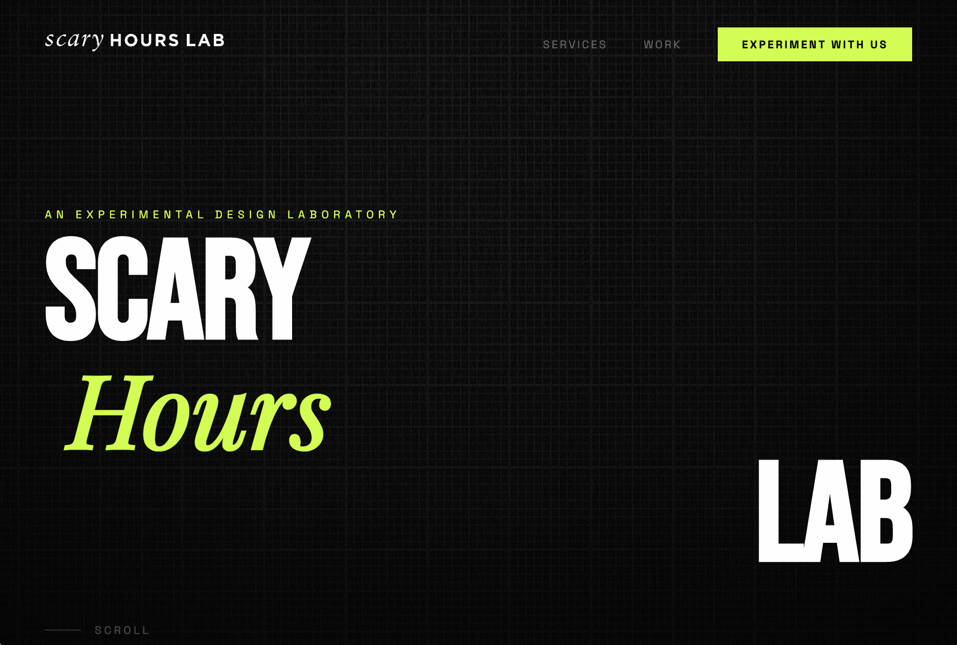 Scary Hours Lab brand identity — logo system and visual language
