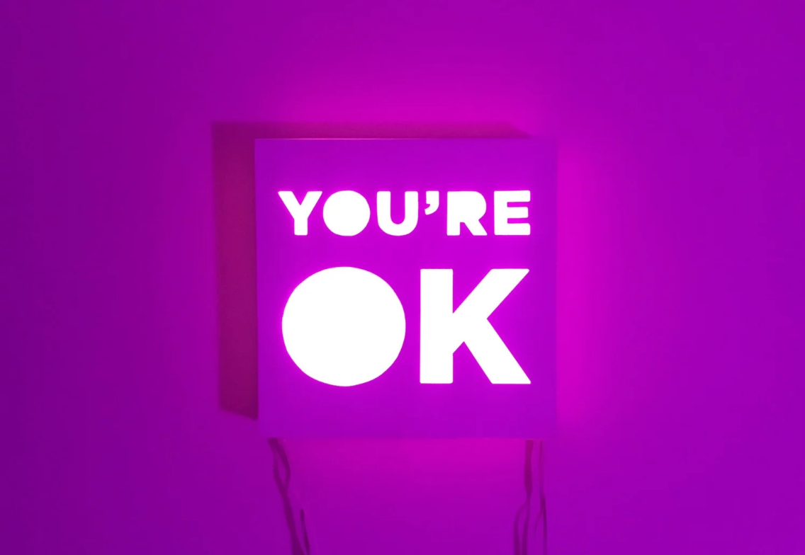 You're OK — hand-cut cardstock LED light object